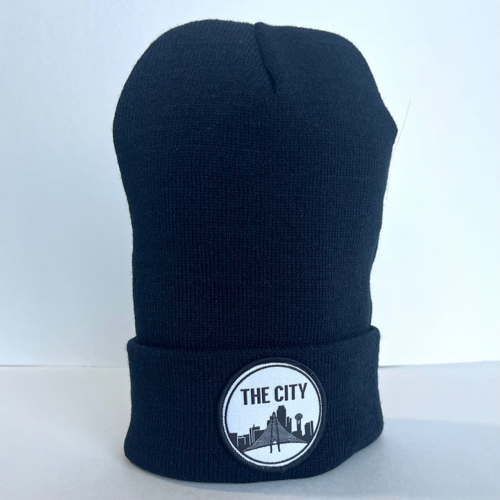 The City Beanie showcasing its design from the back, a great choice for Texas Made Gifts and Dallas souvenirs, appealing to fans of Texas culture.