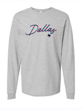 3D Dallas Longsleeve shirt featuring stylish script design, perfect for showcasing your Texas pride. This comfortable top makes an excellent Texas themed gift, ideal for anyone looking for Texas Made Gifts, souvenirs from Texas, or a Dallas souvenir that celebrates Texan culture.