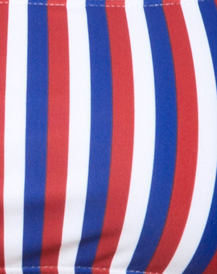 Image of Abadie Top Bikini in Triple Stripe Print