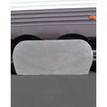 Silver Diamond Plated Vinyl Double Axle Tire Cover - Side View | United RV Parts