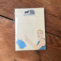 All Dreams Are Crazy Notepad featuring an illustration of a man pointing, perfect for jotting down ideas. This Texas themed gift is a great addition to your collection of Texas Made Gifts, ideal as a souvenir from Texas or a dallas souvenir, representing unique texan gifts.