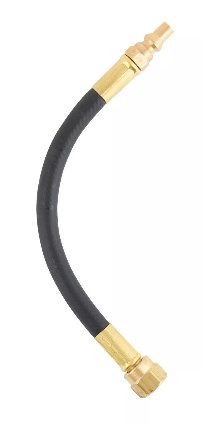 Black Rubber 9" QD Hose Assembly ME58QT with Brass Fittings - Full View | United RV Parts