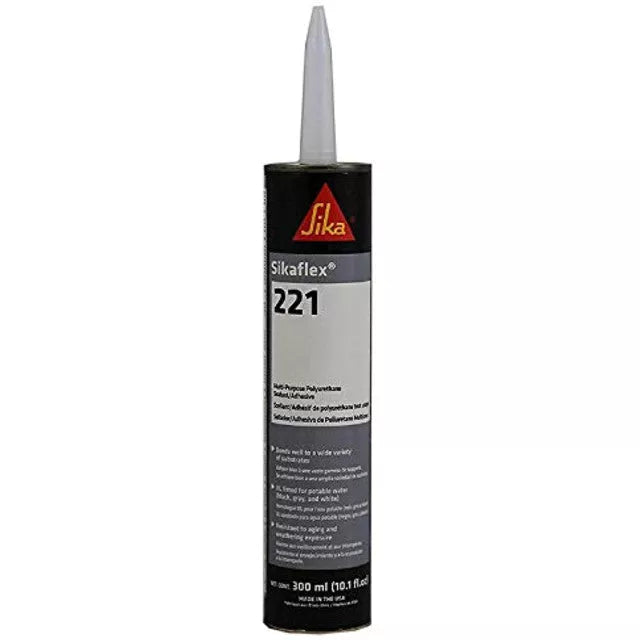 Aluminum Gray Sikaflex 221 Polyurethane Sealant Cartridge - Front View | United RV Parts
