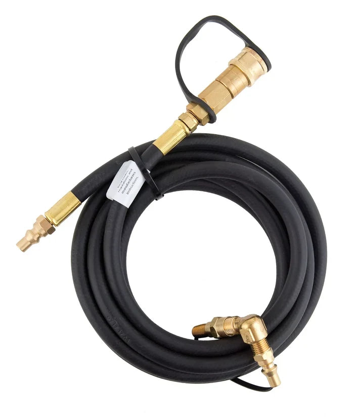 Black Coleman Road Trip Conversion Kit ME66CP with Brass Fittings - Angled View | United RV Parts
