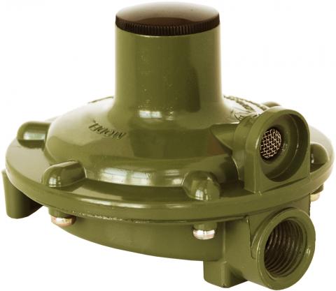 Green AP Products Excela-Flow MEGR-230 LP Gas Regulator - Side Angle | United RV Parts