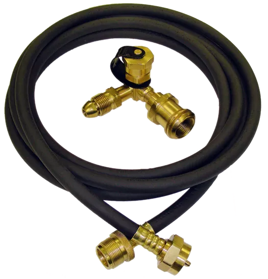 AP Products Flow-Longer-Plus RV Propane Kit MER471 - Black Hose with Brass Fittings - Full Kit View | United RV Parts