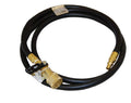 Black Rubber LP Gas High Pressure Hose 48in with Brass QD Fittings - Coiled View | United RV Parts