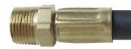 Brass 3/8 MTP Male End of AP Products MER611-60 RV LP Gas Hose - Close-Up | United RV Parts