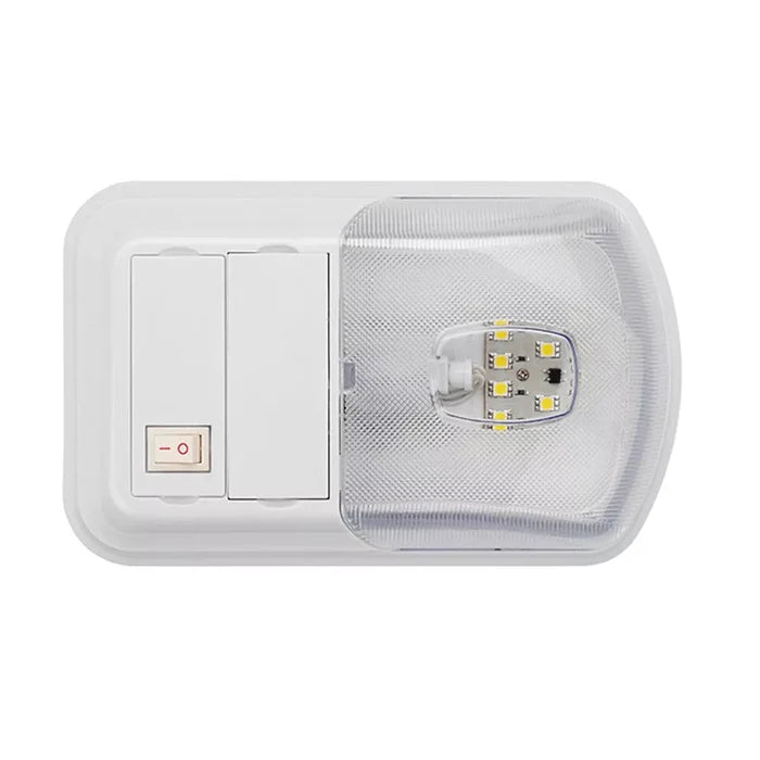White AP Products BL3002 RV LED Single Dome Light with Toggle Switch - Top View | United RV Parts
