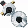 Silver Metal MEGR-253 LP Gas Regulator Dual Tank System - Angled View | United RV Parts