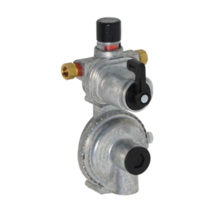 Silver Metal LP Gas Auto Changeover Regulator MEGR-253 - Side Profile | United RV Parts