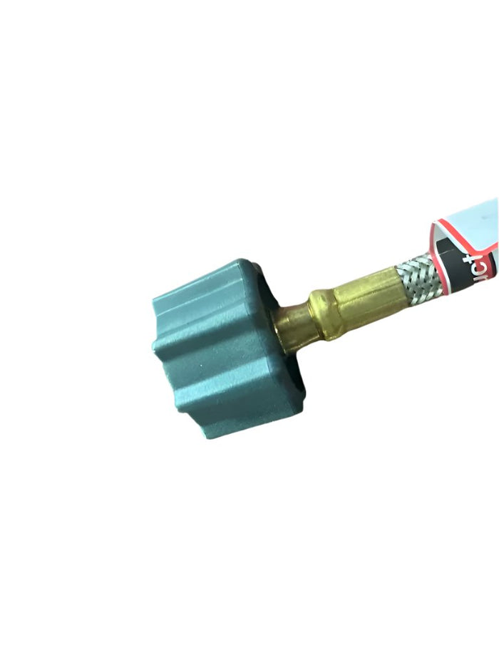 Green ACME Female Connection on LP Gas Pigtail - Side Angle | United RV Parts
