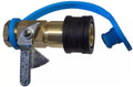 Brass LP Gas Ball Valve Quick Connect 1/4" FNPT with Blue Safety Clip - Side View | United RV Parts