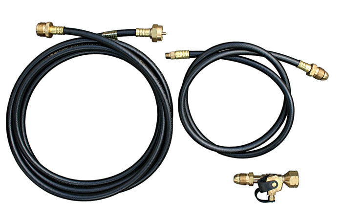Black Rubber Propane Hoses with Brass Fittings - Complete Kit Layout | United RV Parts