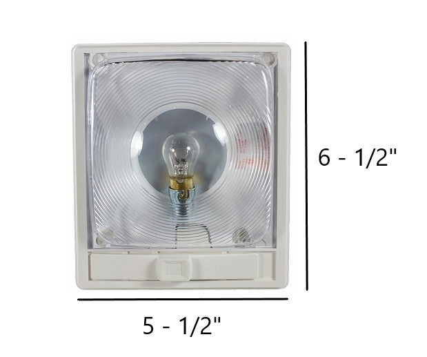 Arcon 11824 RV Dome Light Clear Lens - Dimensions 6-1/2" x 5-1/2" Front View | United RV Parts