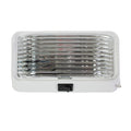 White Arcon 18104 RV Porch Light Clear Ribbed Lens with Toggle Switch - Front View | United RV Parts