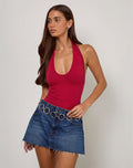 Image of Arlet Plunge Bodysuit in Adrenaline Red