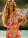 Artsy Floral Rash Guard One-Piece