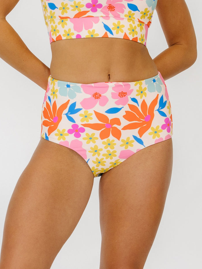 Artsy Floral/ Scattered Floral Reversible Ultra High-Waist Bottom
