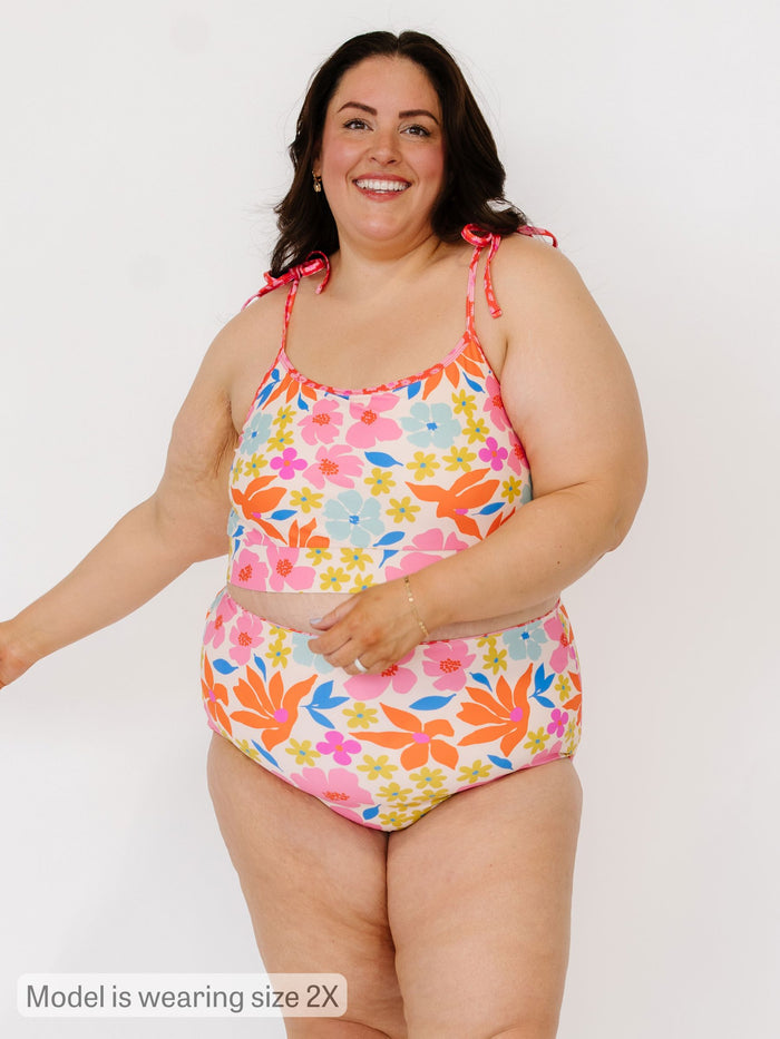 Artsy Floral/ Scattered Floral Reversible Ultra High-Waist Bottom