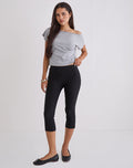 Image of Asla Cropped Capri Trouser in Stretch Tailoring Black