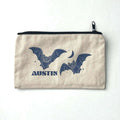 Austin Bats Pencil Bag featuring playful bat designs, perfect for organizing pens and pencils. This Texas themed gift is a great choice for those looking for Texas Made Gifts, souvenirs from Texas. Ideal for anyone needing a unique Dallas souvenir or stylish Texan gifts.