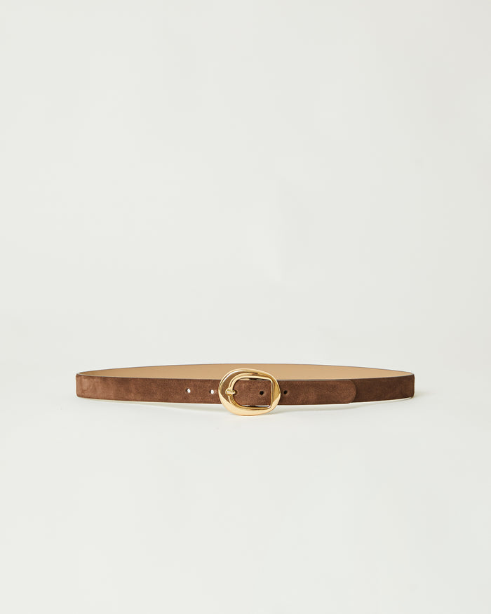 B-Low The Belt Greyson Mini Suede Belt Chocolate Gold