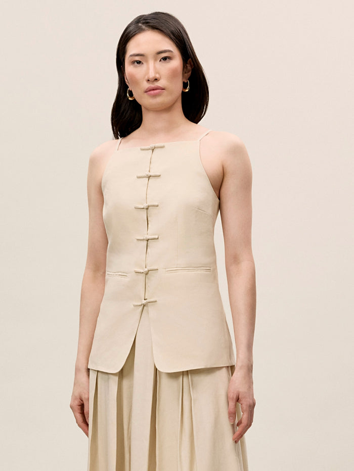 Beatrice Stretch Linen Top