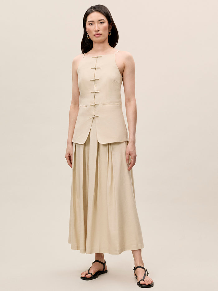 Beatrice Stretch Linen Top