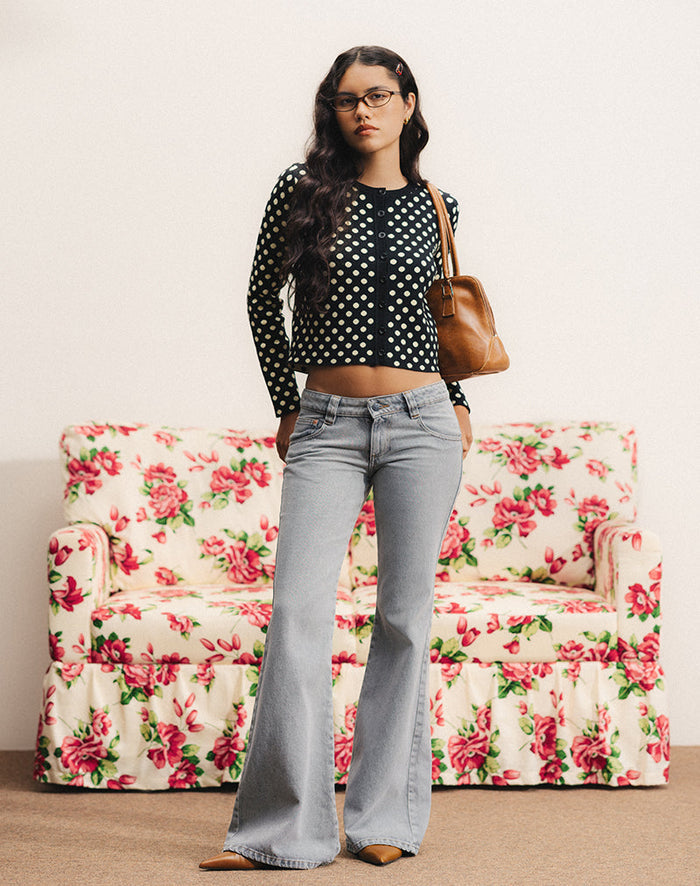 Image of Bhavina Cardigan in Mono Polka