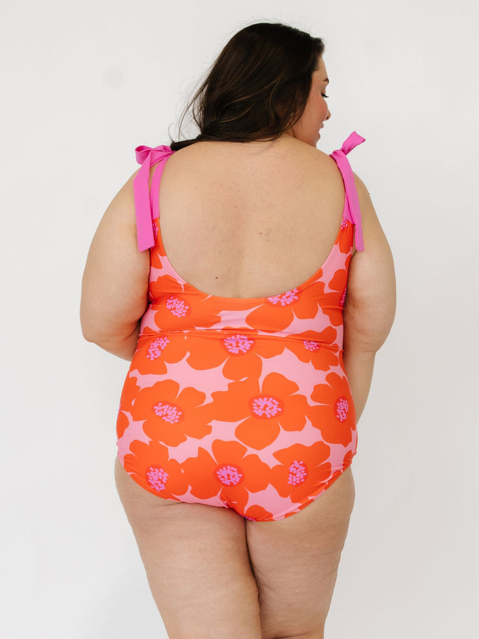 Big Poppy Shoulder-Tie One-Piece