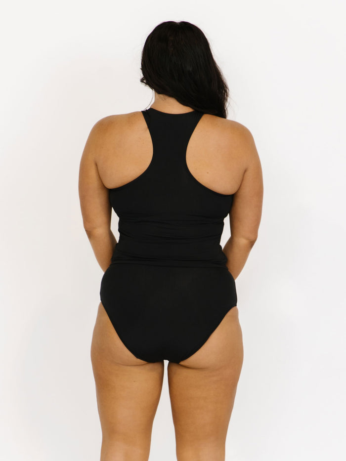 Black Racer-Back Tankini Top