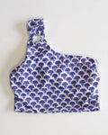 Block Floral One-Shoulder Crop Top