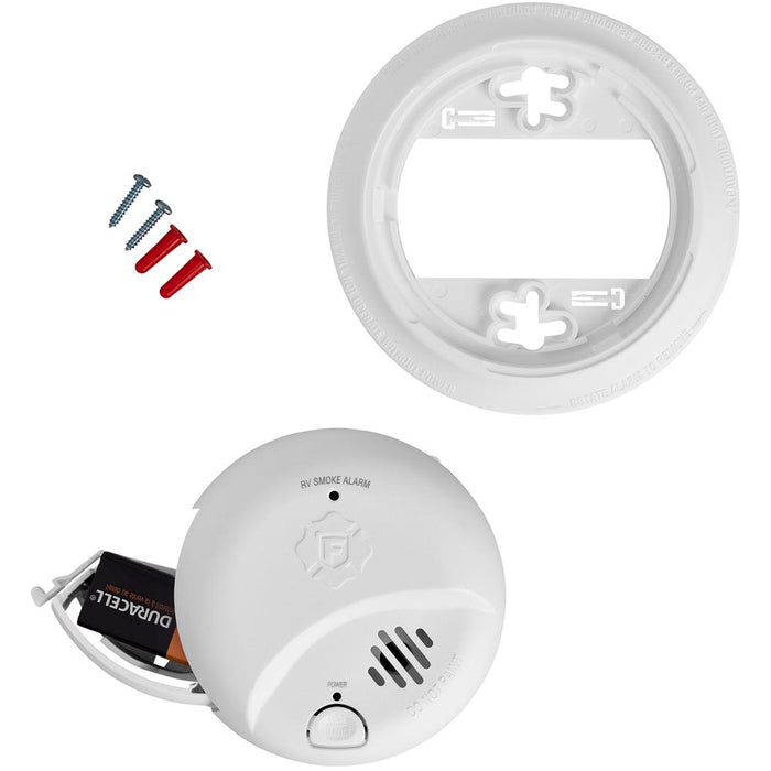 BRK RV Smoke Detector Components - Battery and Mounting Hardware | United RV Parts