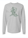 Cactus Texas Longsleeve featuring a vibrant cactus design, perfect as a Texas themed gift, ideal for those looking for Texas Made Gifts, or a unique souvenir from Texas, making it a great Dallas souvenir or Texan gift.