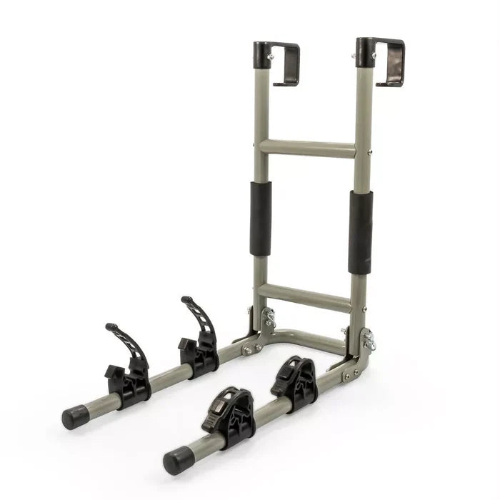 Silver Steel RV Ladder Mount Bike Rack - Three Quarter View | United RV Parts