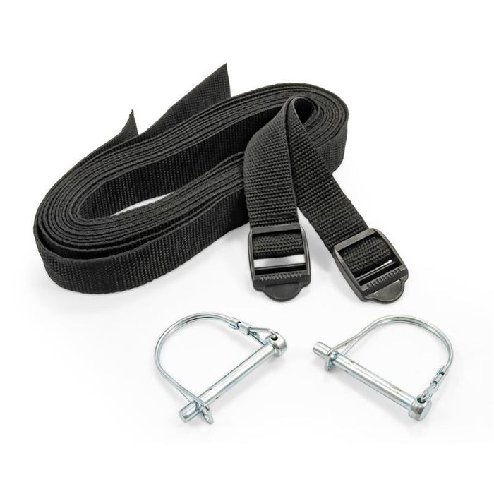 Black Nylon Bike Securing Straps and Safety Pins - Detail View | United RV Parts