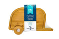 Camco 53089 Retro RV-Shaped Bamboo Cutting Board in Original Packaging - Front View | United RV Parts
