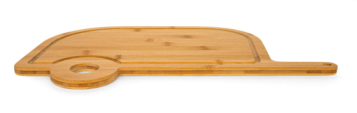 Camco 53089 Bamboo RV Cutting Board - Low Profile Side View Showing Juice Groove Depth | United RV Parts