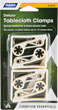 Camco Deluxe Tablecloth Clamps 51077 4-Pack - Package View | United RV Parts