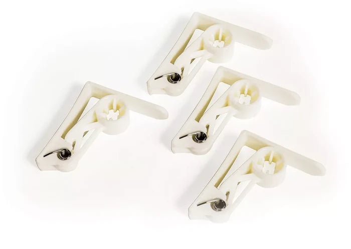 White Plastic Tablecloth Clamps Set - Top View Detail | United RV Parts