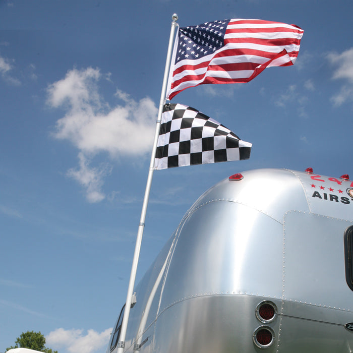 American Flag on Telescoping Pole - Close-up RV Display | United RV Parts