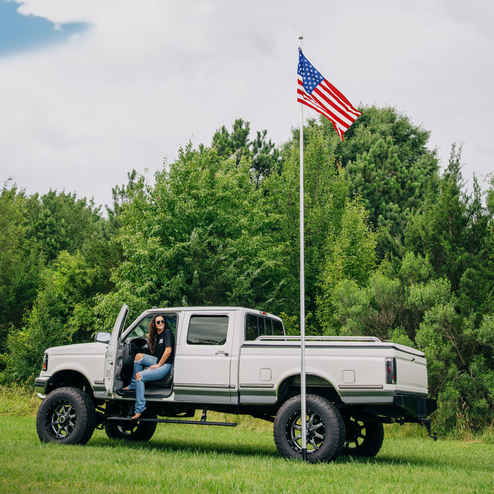 American Flag on 20-Foot Telescoping Pole - Truck Camping Scene | United RV Parts