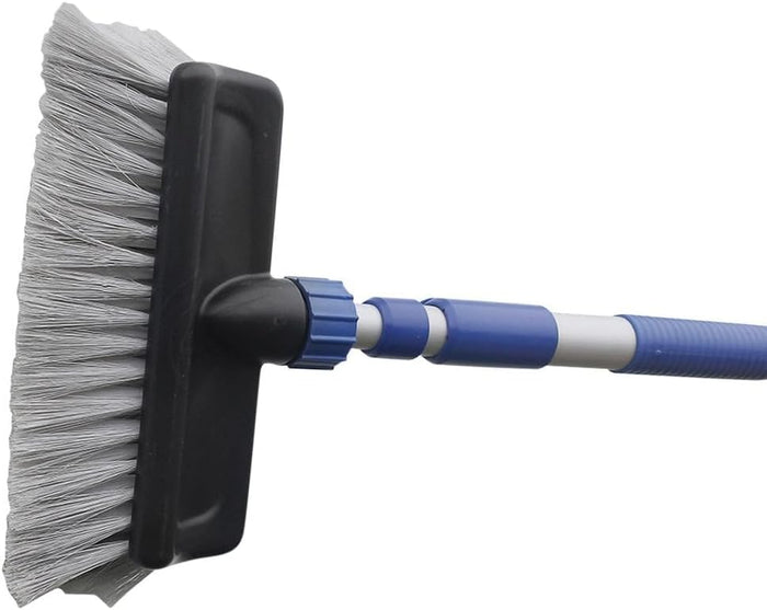 Black Soft Bristle Brush Head with Blue Handle Connection - Side View | United RV Parts
