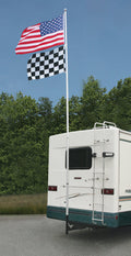 Camco 51611 Hitch-Mount Flag Pole Holder Installed on RV with American Flag | United RV Parts