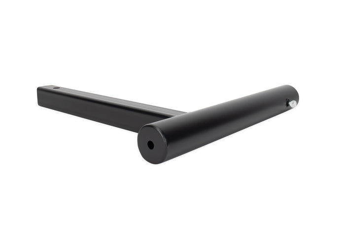 Black Steel Flag Pole Holder - Angled View Showing Hitch Mount Design | United RV Parts
