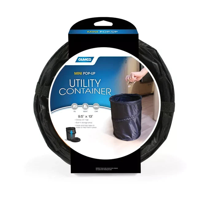Camco 42903 Mini Pop-Up Utility Container 9.5x13 Collapsible - Retail Packaging Front | United RV Parts