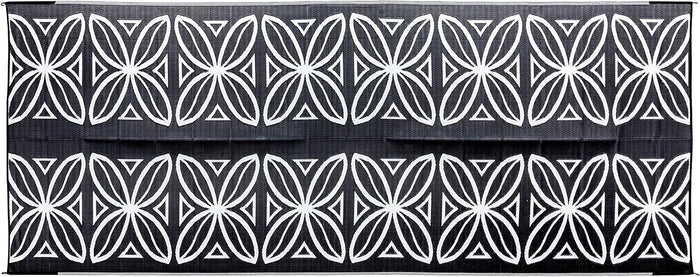 Charcoal Camco Patio Mat 8x20 - Geometric Pattern Detail | United RV Parts