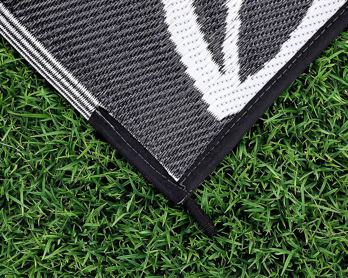 Charcoal Camco Patio Mat - Corner Detail with Reinforced Edge | United RV Parts