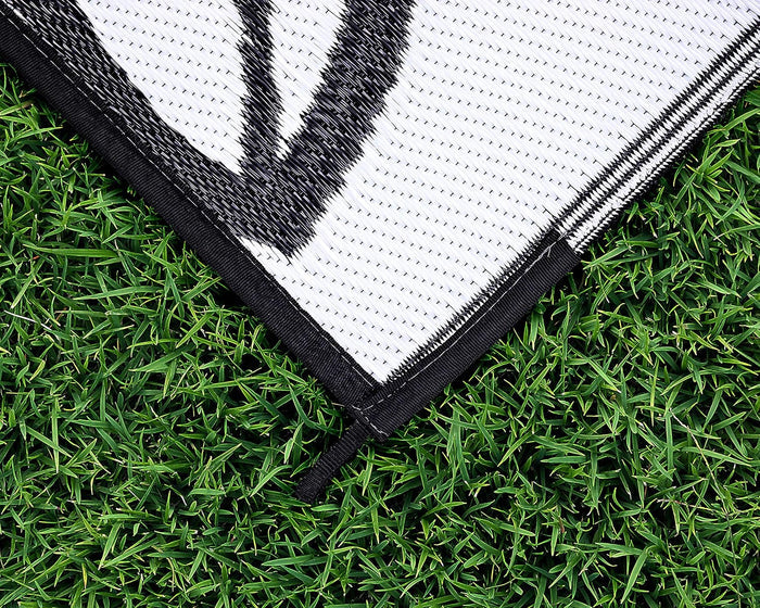 Charcoal Camco Patio Mat - Corner Detail showing Woven Texture | United RV Parts